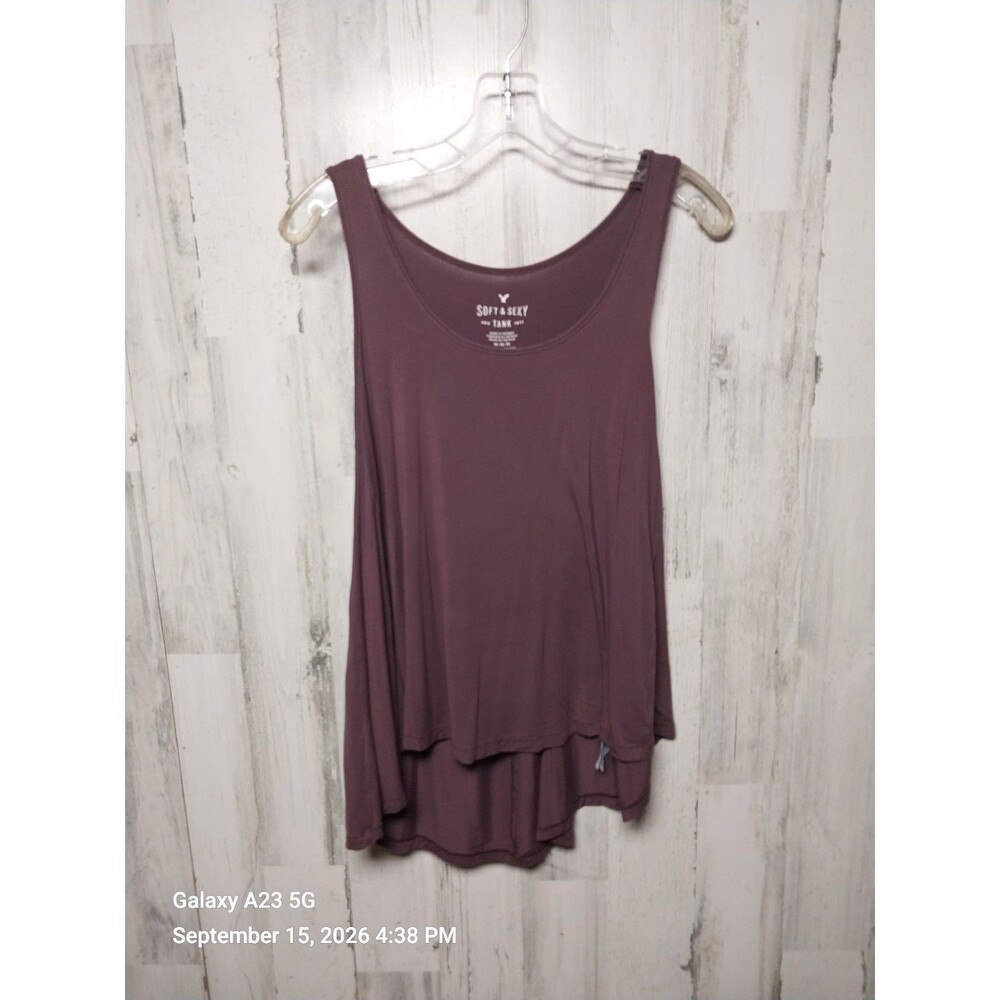 Soft & Sexy Women's Top Blouse Medium Purple Round Neck Sleeveless